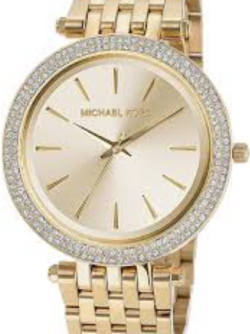 Michael Kors Gold Tone Crystal Bezel Bracelet Watch